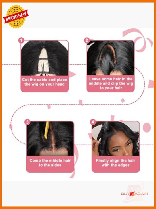 V Part Wig Human Hair Body Wave 180% Density Glueless Remy Half Wig No Leave